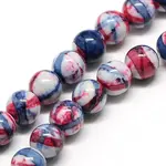Dyed Round Synthetic Gemstone Ocean White Jade Beads Strands