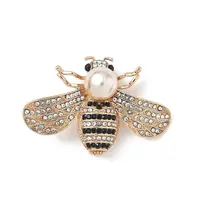 Bees Alloy Rhinestone Brooches for Backpack Clothes