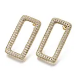 Brass Micro Pave Clear Cubic Zirconia Stud Earrings