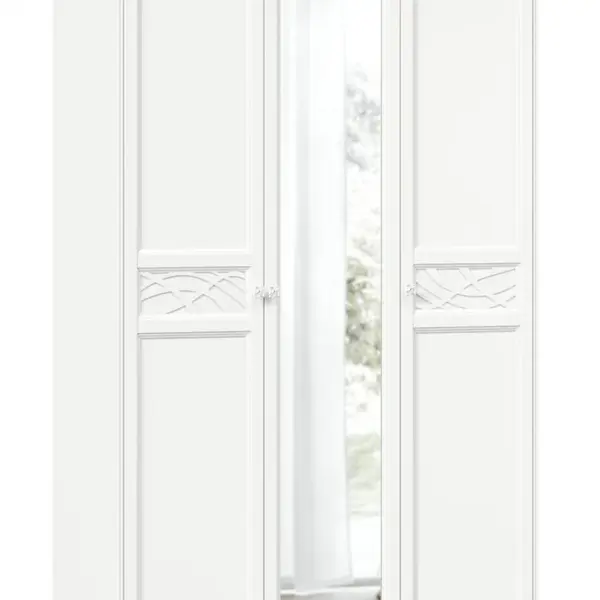 Šatní skříň se zrcadlem ofélie - bílá