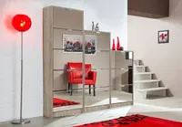 Sestava výklopných botníků se zrcadlem vincent - dub šedý