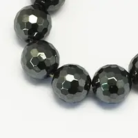 1Strand Grade A Non-Magnetic Synthetic Hematite Beads Strands
