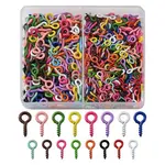 500Pcs 2 Styles Spray Painted Iron Screw Eye Pin Peg Bails