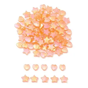 100Pcs 2 Style Eco-Friendly Transparent Acrylic Beads