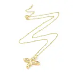 Brass Micro Pave Clear Cubic Zirconia Pendant Necklaces