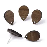 Walnut Wood Stud Earring Findings