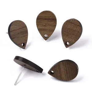 Walnut Wood Stud Earring Findings