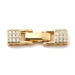 Brass Micro Pave Clear Cubic Zirconia Fold Over Clasps