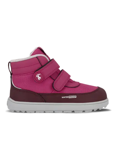 Dětské zimní barefoot boty Be Lenka Zippu Kids - Berry & Grey