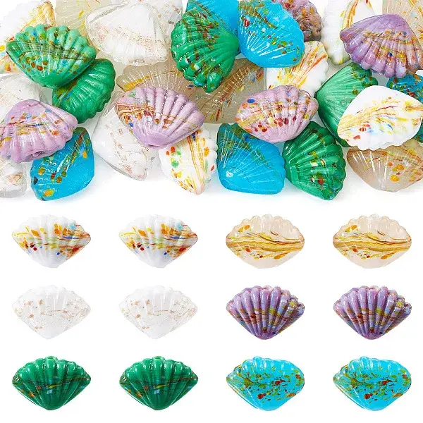30Pcs 6 Colors Handmade Lampwork Beads