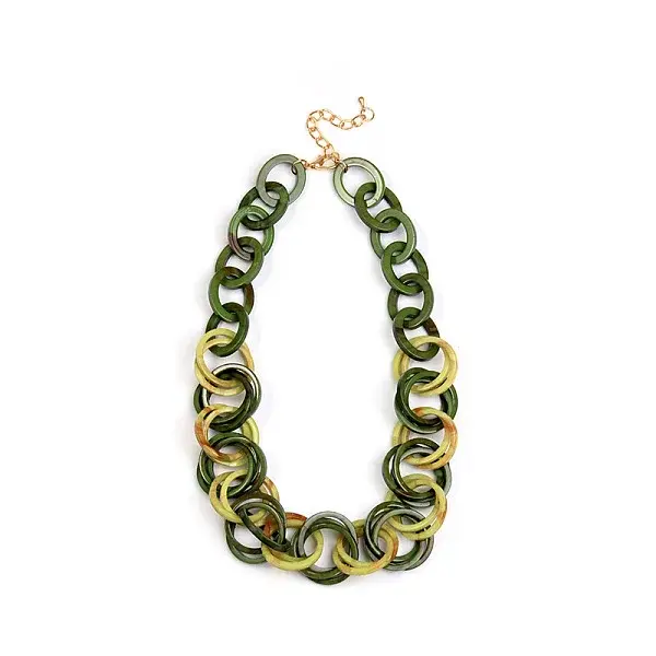 Acrylic Ring Oval Link Chain Necklaces