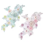 2Pcs 2 Colors 3D Flower Pattern Polyester Embroidered Lace Appliques