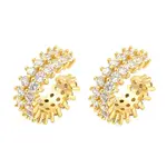 Rack Plating Brass Cubic Zirconia Cuff Earrings