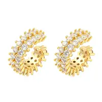 Rack Plating Brass Cubic Zirconia Cuff Earrings