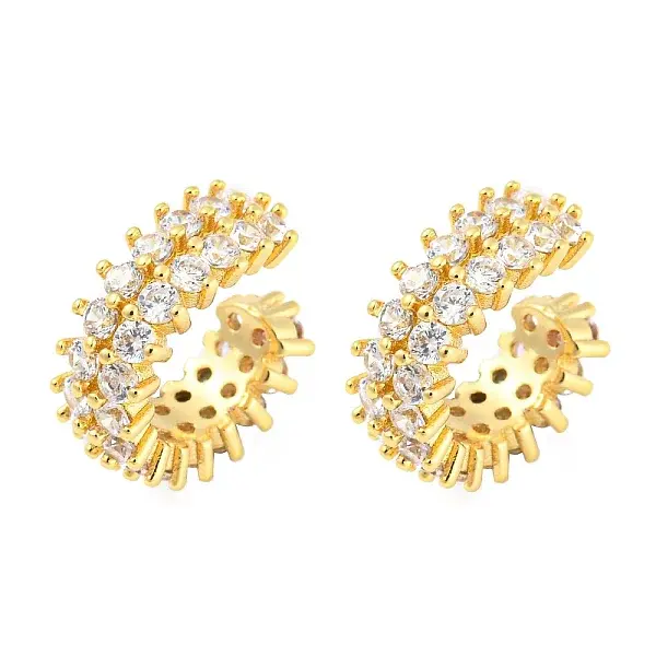 Rack Plating Brass Cubic Zirconia Cuff Earrings