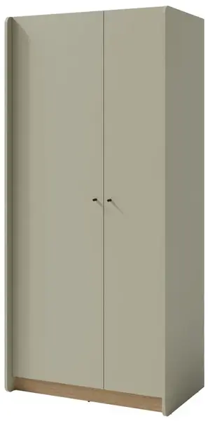 Dvoudveřová šatní skříň rudy - zelená/dub písečný