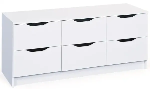 Široká zásuvková komoda petrus - bílá