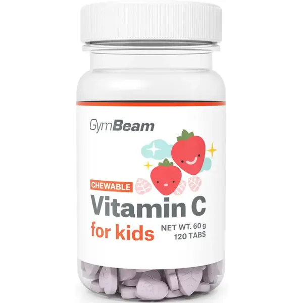 GymBeam Vitamin C for Kids tablety s vitaminem C příchuť Strawberry 92 g