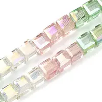 Electroplate Transparent Glass Beads Strands