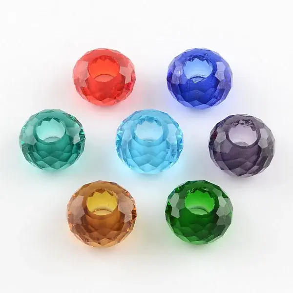 120 Faceted Glass European Beads