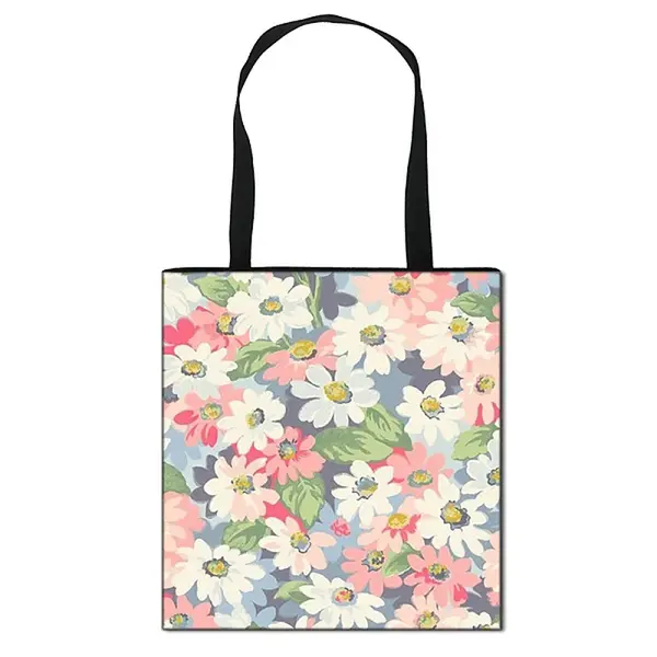 Daisy Flower Printed Polyester Shoulder Bag
