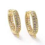 Brass Micro Pave Cubic Zirconia Huggie Hoop Earring Findings