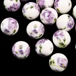 Floral Printed Porcelain Beads