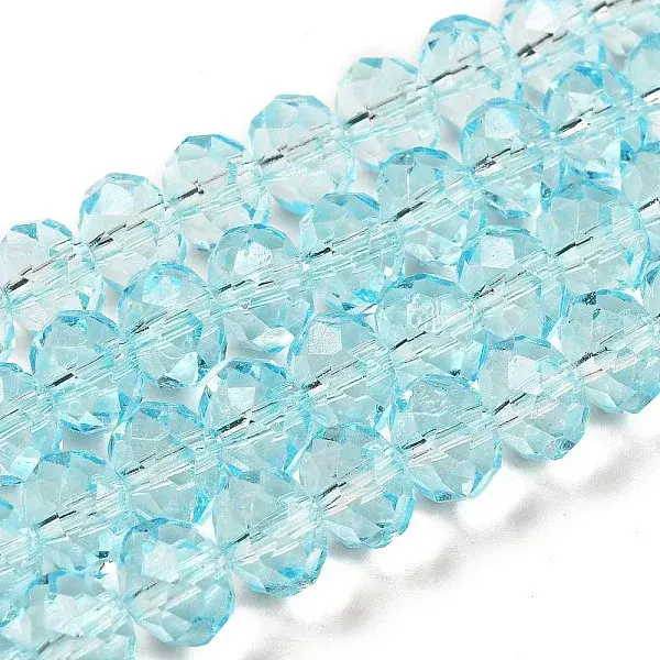 Transparent Baking Paint Glass Beads Strands