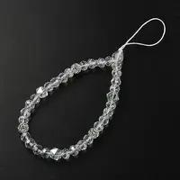 Rondelle Glass & Polymer Clay Rhinestone Beads Phone Hand Strap Chains