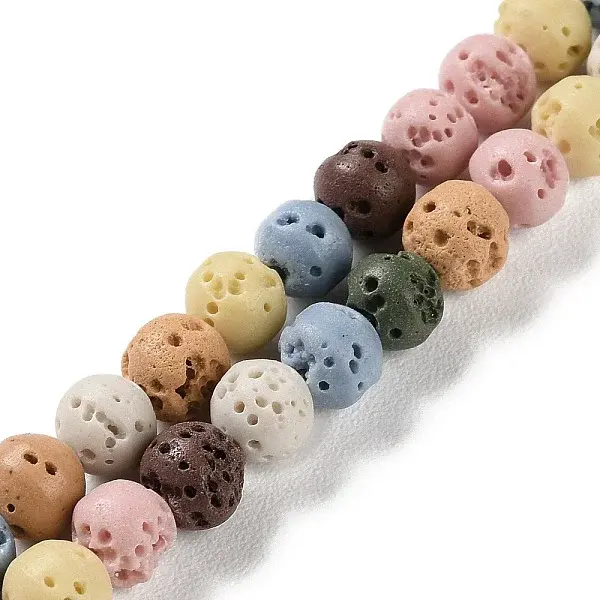 Synthetic Lava Rock Dyed Beads Strands