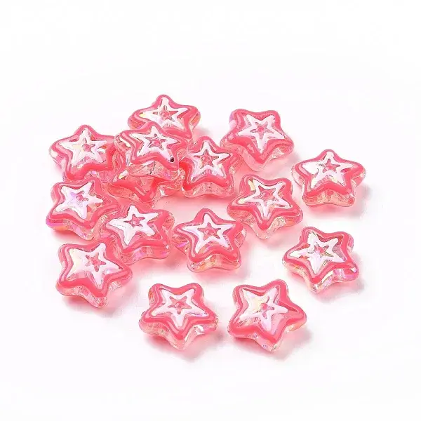 UV Plating Rainbow Iridescent Acrylic Beads