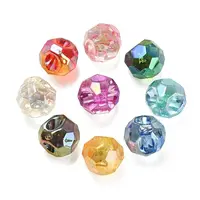 UV Plating Rainbow Iridescent Acrylic European Beads