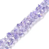 Transparent Electroplate Glass Beads Strands