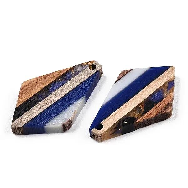 Transparent Resin & Walnut Wood Pendants