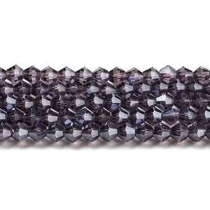 Transparent Electroplate Glass Beads Strands