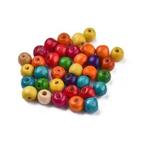 Dyed Natural Wood Beads