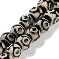 Natural Tibetan 3-Eye dZi Agate Beads Strands