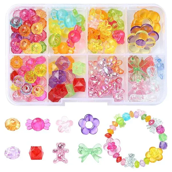 129Pcs Transparent Acrylic Beads