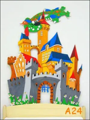 Dekorace na zeď hrad 120x90cm