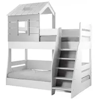 Patrová postel se schůdky boom (pravá) - bílá ,šedá
