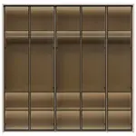 Pětidveřová prosklená šatní skříň s rámem baptiste - béžová