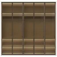 Pětidveřová prosklená šatní skříň s rámem baptiste - béžová