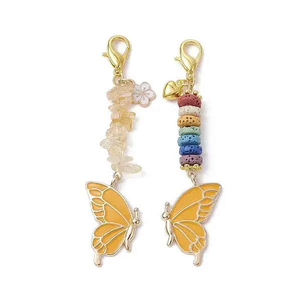 Butterfly Alloy Enamel Pendants Decoraiton