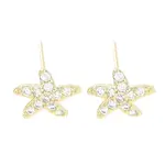 Brass Pave Clear Cubic Zirconia Stud Earring
