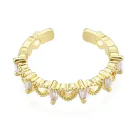 Clear Cubic Zirconia Heart Open Cuff Ring