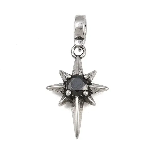 Star 316 Surgical Stainless Steel Cubic Zirconia Pendant Decoration