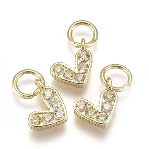 Brass Micro Pave Cubic Zirconia Charms