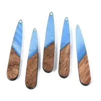 Opaque Resin & Walnut Wood Pendants