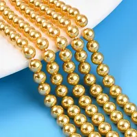 Baking Painted Pearlized Glass Pearl Bead Strands