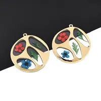 304 Stainless Steel Epoxy Resin Pendants